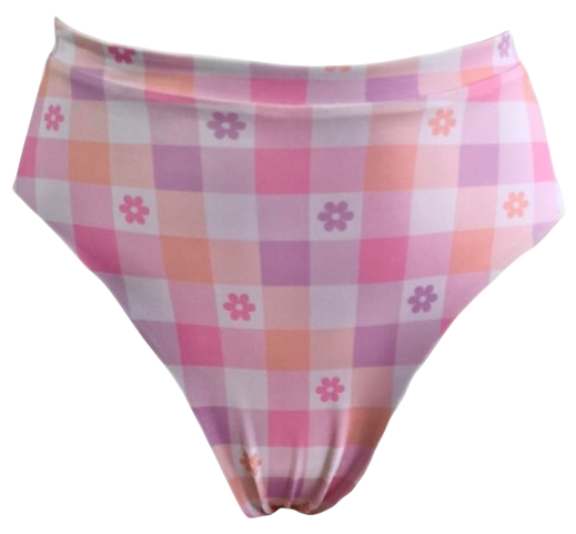 Rise Bottom-Pastel Check/Baby Pink