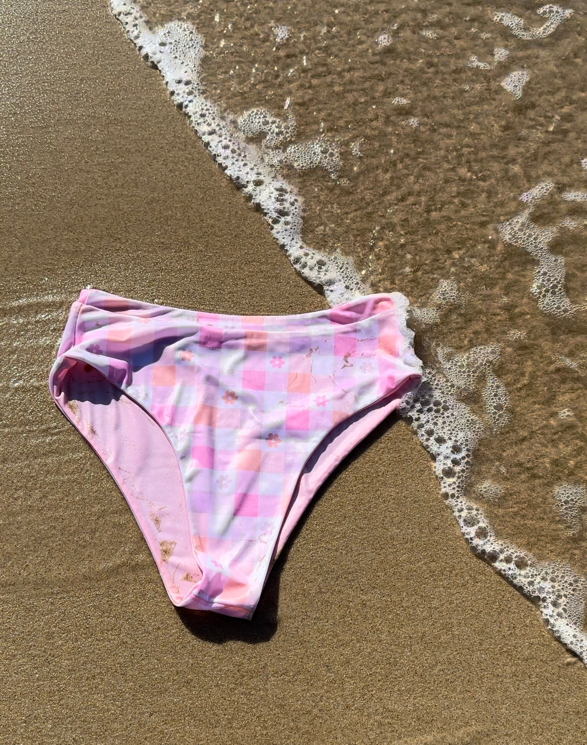 Rise Bottom-Pastel Check/Baby Pink